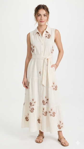 Ivory Bloom Tiered Maxi